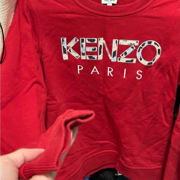 Kenzo Kids Red Sweatshirt with Logo - Picture 2 of 4